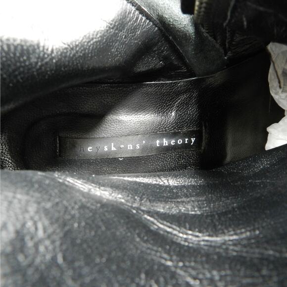 Theyskens Theory Black Suede Ankle Boots Sz 40 EU 9.5 US Low Block Heel Side Zip - Picture 10 of 12